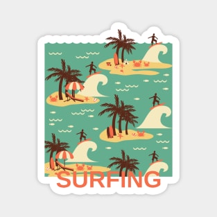 The Surfing Cartoon Illustration 1 Magnet