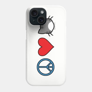 Peace Love Cats - Grey n White Phone Case