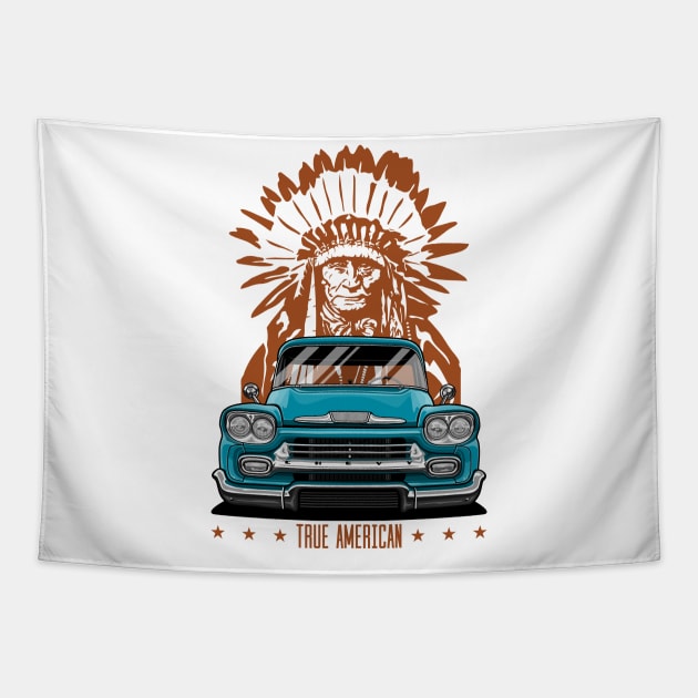 Apache Pickup Truck Tapestry by Markaryan