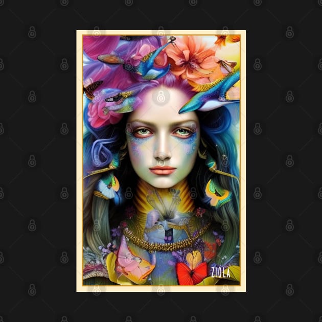 Hecate Goddess of Magic and Witchcraft by Ziola Rosa Pretty Flowers Spellbinding Girl Pagan Witch by ZiolaRosa