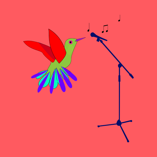 Colorful Bird and Microphone by momomoma