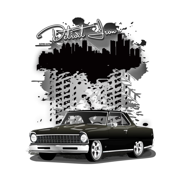 1967 Black Chevy II Nova Detroit Iron Print by RPM-ART