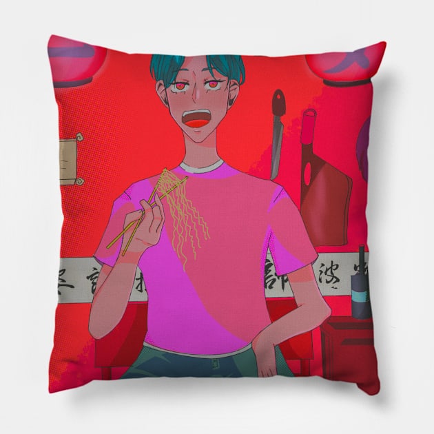 The Ramen Shop Pillow by 10969shirazu