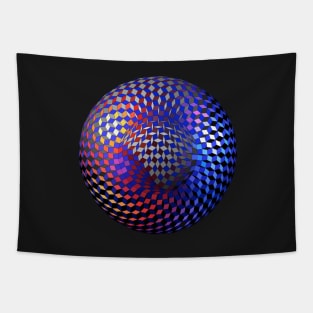 Glowing Cube Ring Ball Tapestry