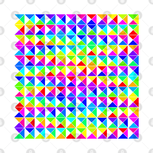 Colorful Diamond Square Quarter White Lines by XTUnknown