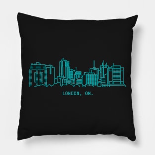 London, Ontario skyline line art Pillow