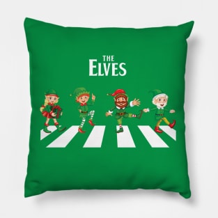 Christmas Elves Abbey Road Parody Pillow