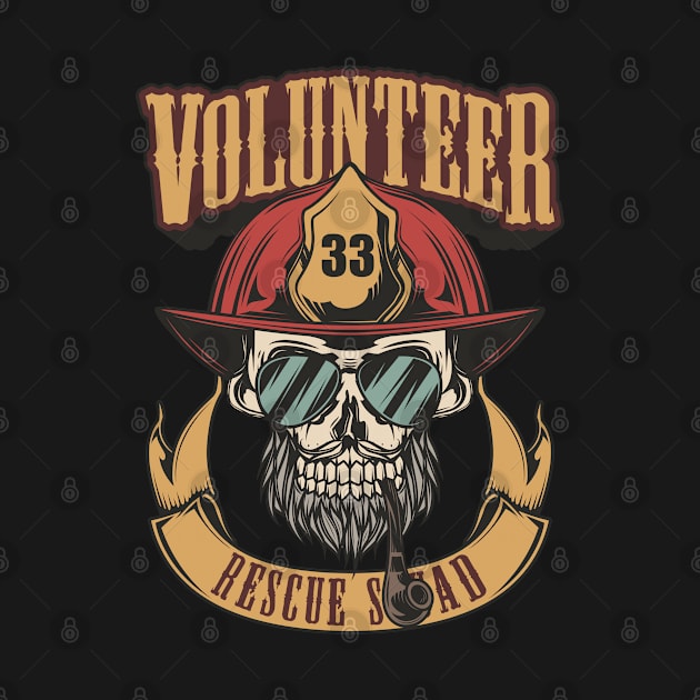 Firefighter Volunteer T-Shirt Fireman And Volunteer T-Shirt by maximfox