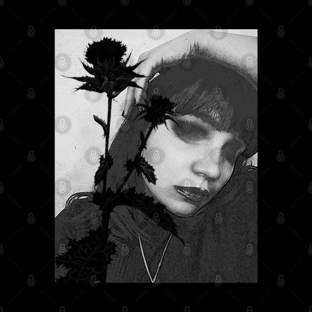 goth girl with the black rose by a_lifetime_for_a_skull