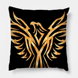 Golden phoenix Pillow