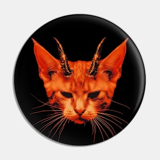 Devil Kitty Cat Dark Metal Vintage Pin