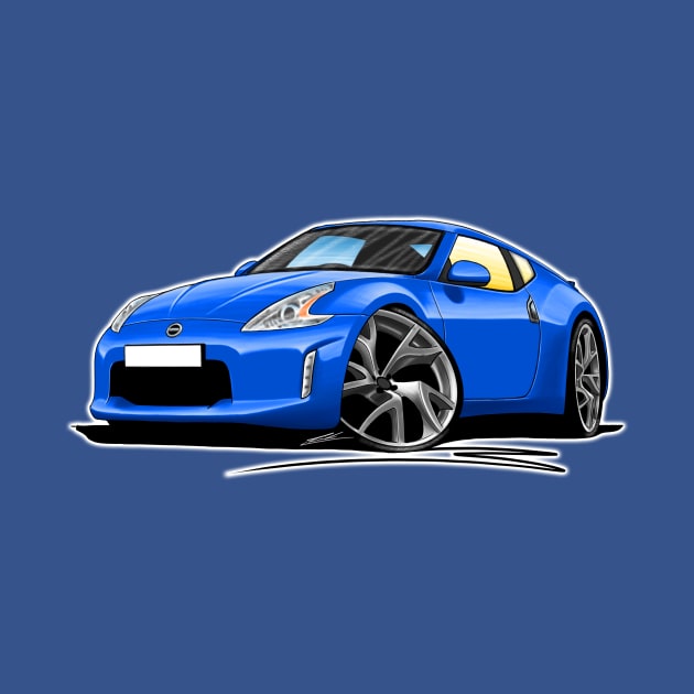 Nissan 370z Blue Car Caricature by y30man5