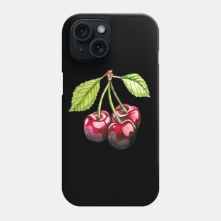 Watercolor cherries Phone Case