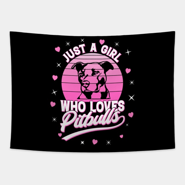 Just A Girl Who Loves Pitbulls Tapestry by Nifty T Shirts