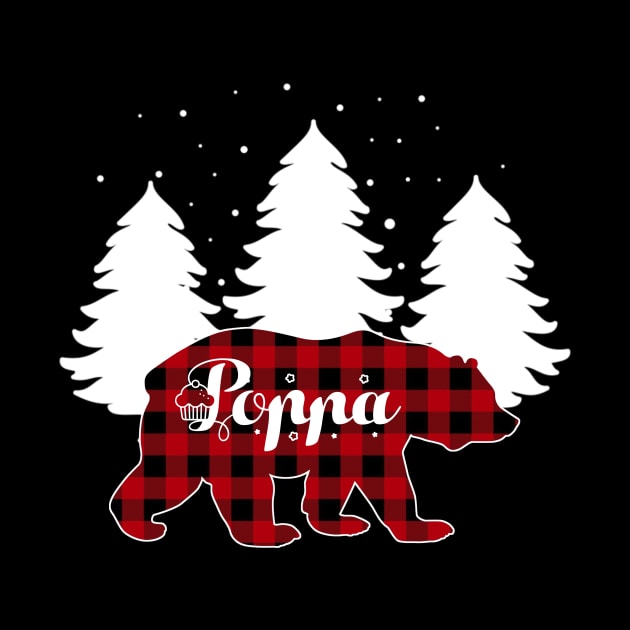 Buffalo Red Plaid Poppa Bear Matching Family Christmas by Kagina