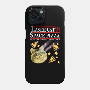 Laser Cat and Space Pizza in 2024 Phone Case