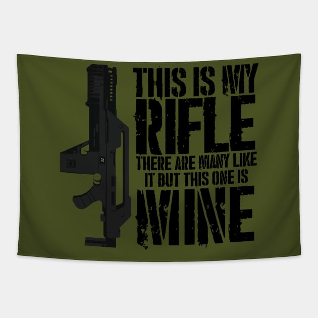 THIS IS MY PULSE RIFLE Tapestry by JHughesArt