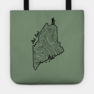 Get Lost Hiking Topographic Art Hike Maine State Map Tote