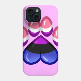 LGBTQ+ Pride Heart Paws - Genderfluid Phone Case