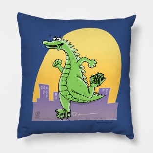 Dinosaur skating Pillow