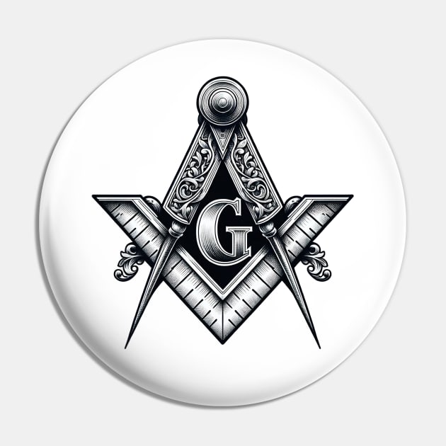 Ornate Square & Compass Masonic Freemason Pin by HUNTINGisLIFE