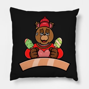 Bear Ice Creams Cartoon Mascot Pillow