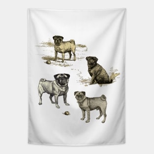 PUG DOGS Tapestry