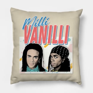 Milli Vanilli - 80's Fanart Aesthetic Design Tribute Pillow