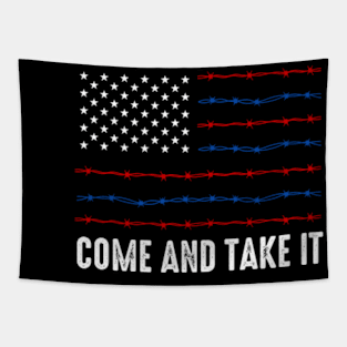 Come And Take It, Texas Flag Barbed Wire Patriotic USA Tapestry