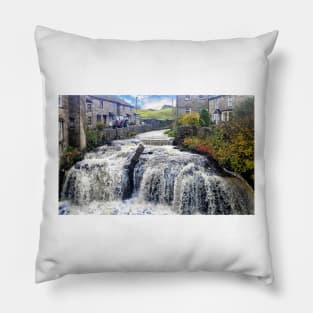 Hawes Waterfall, North Yorkshire, England Pillow