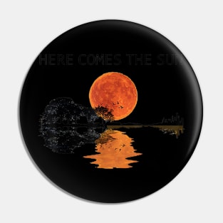 Here Comes The Sun Guitar Shadow Sunset T shirt Pin