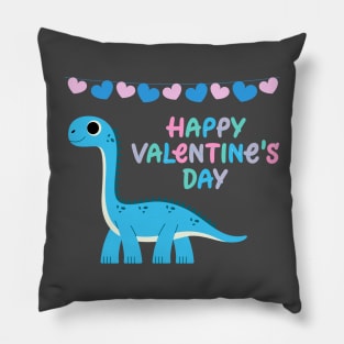 Kids Happy Valentines Day Dinosaur Pillow