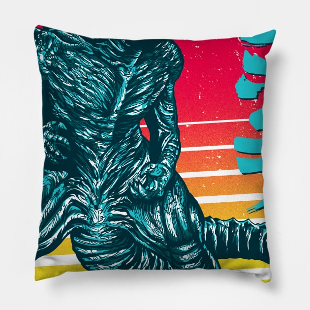 Rad Kaiju Pillow by ddjvigo