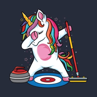 Magical Dabbing Unicorn Curling Design For Curling Player Curling T-Shirt