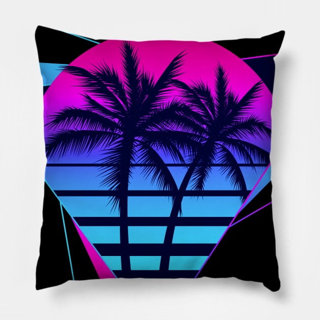 Vacation Sunset Pillow by machmigo