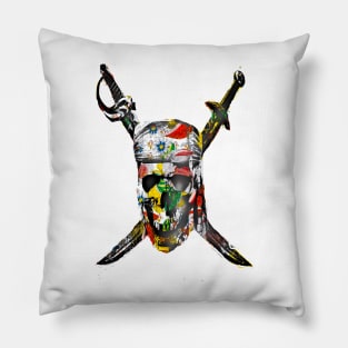 Canal flowers pirate skull bywhacky Pillow