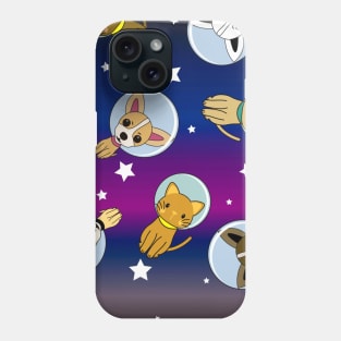 Cute Space Cats And Dogs Background Pattern Seamless Phone Case