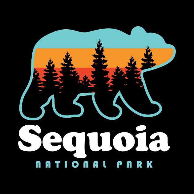 Sequoia National Park Bear Retro California by PodDesignShop