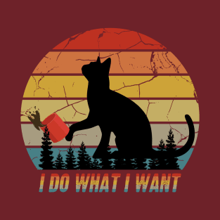 I Do What I Want Cat - Vintage T-Shirt