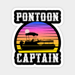 Pontoon Captain Vintage Funny Pontoon Boat Lover Boys Magnet