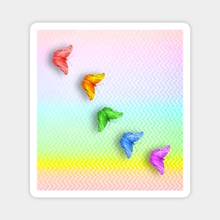 whimsical rainbow butterflies Magnet