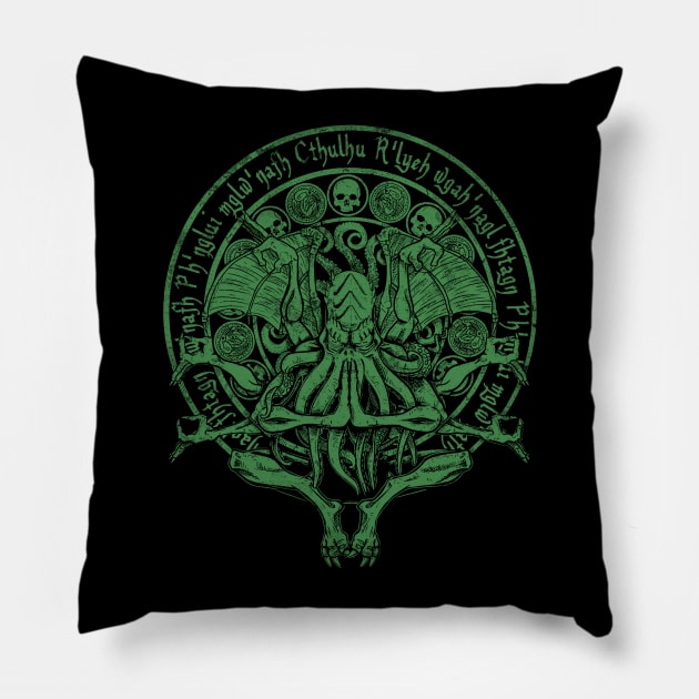 The Idol - Cthulhu Green Variant Pillow by APSketches