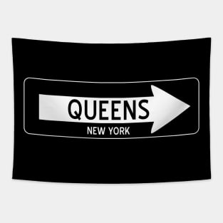 Queens New York One Way Sign Tapestry