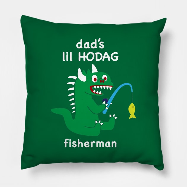 Lil Hodag - Dad’s Lil Hodag Fisherman Children's Character Pillow by BlueSkyTheory