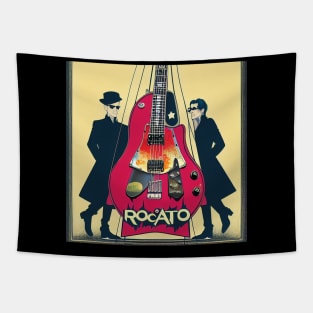 Vintage Classic Rock and Roll Guitar Album Cover Tapestry