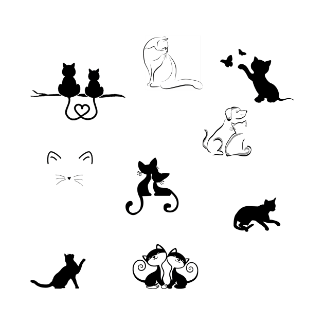 Cats 4 Black & white by Invisibleman17