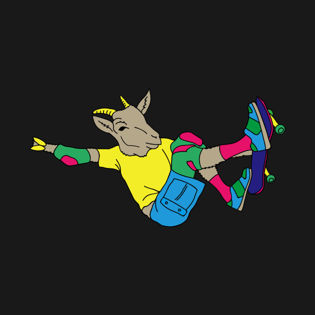 Skateboarding Goat by iamdarrenwood