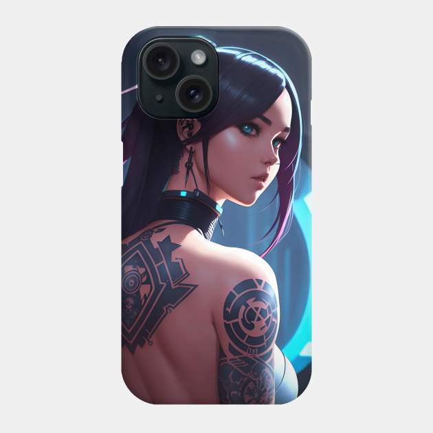 Cyberpunk girl Phone Case by TeEmporium