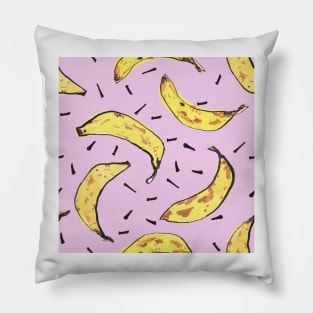 Bananas pattern pink Pillow