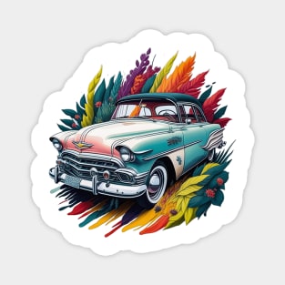 Exotic coloured Chevrolet car 50s Magnet